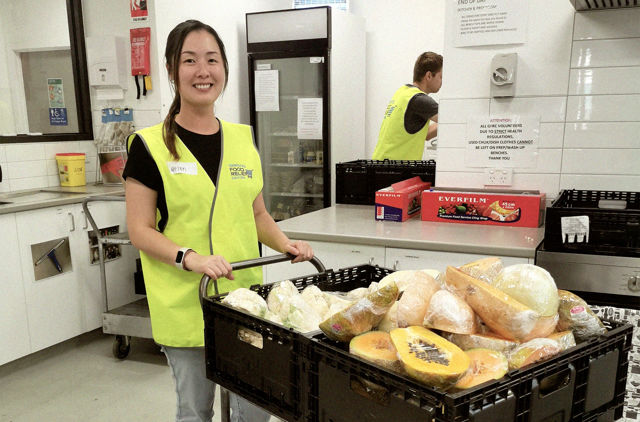 Helen volunteering at Geelong Foodbank