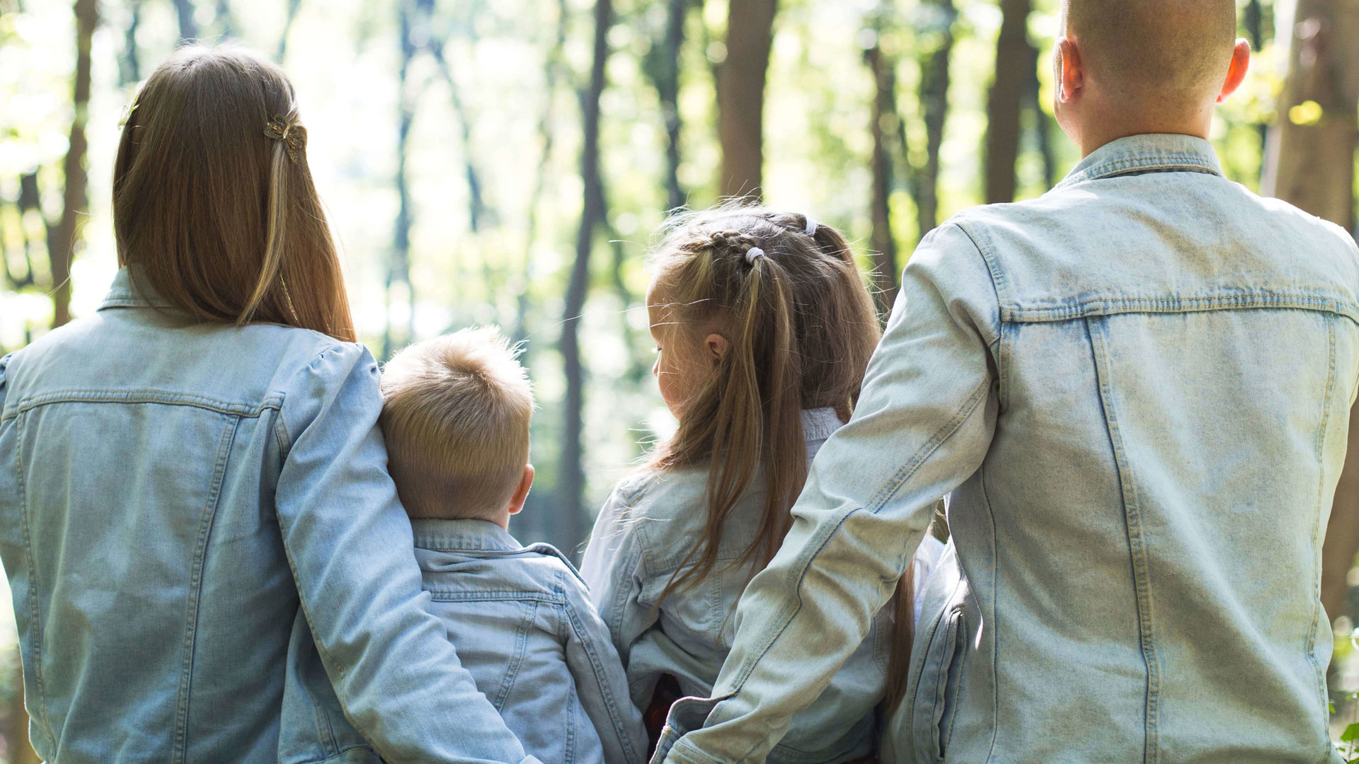 Family watching the trees