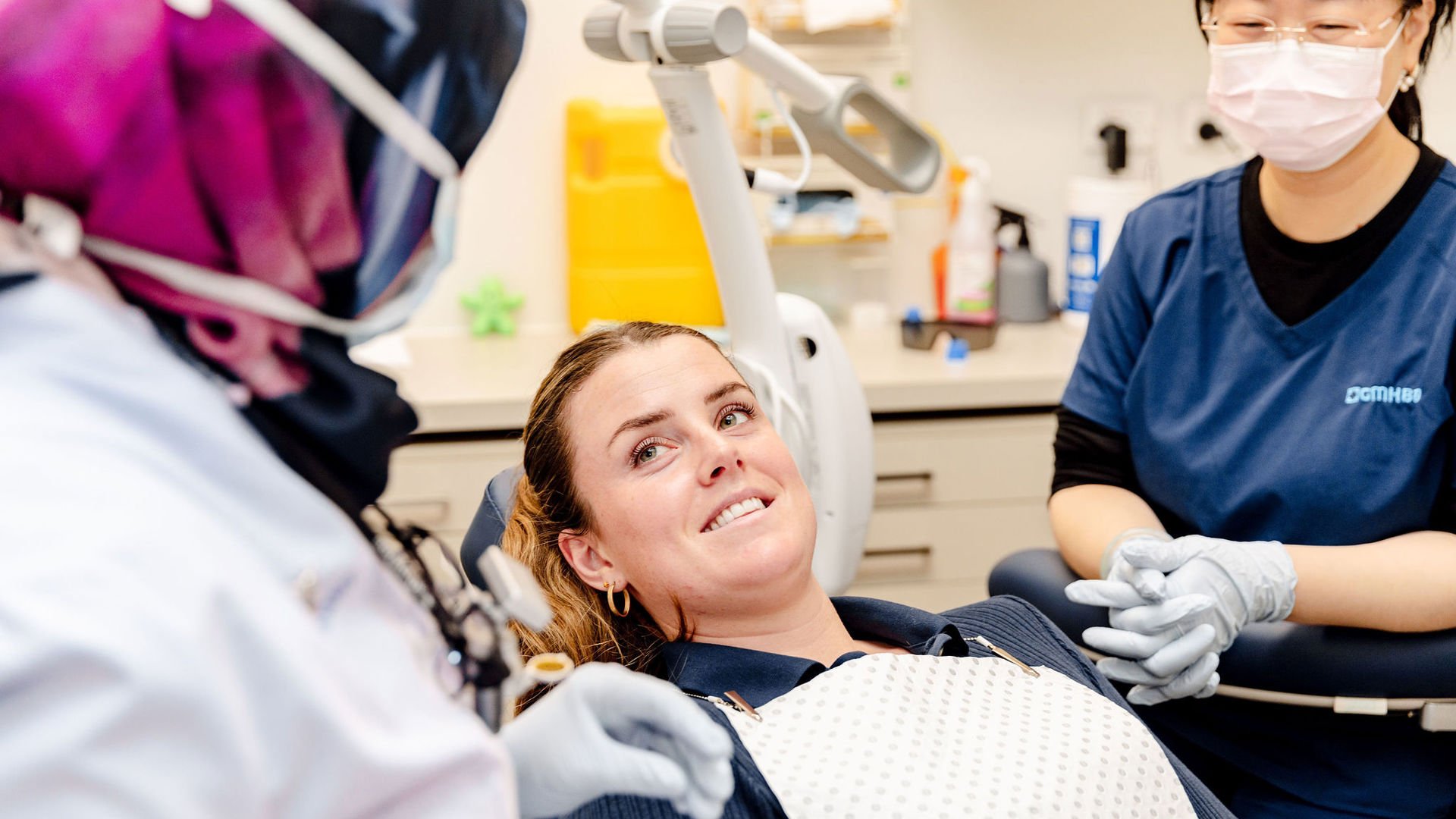 Patient interacting with Dentist during consultation at GMHBA Hub Belmont