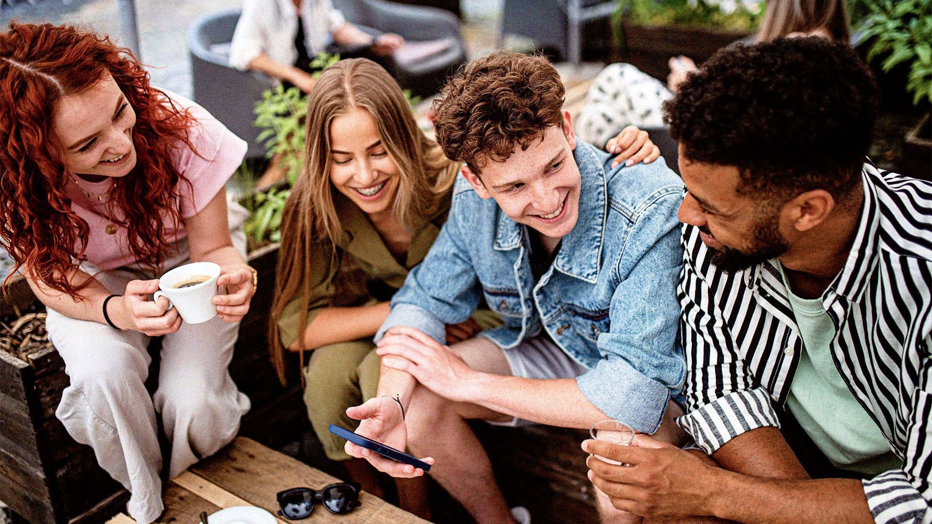 Advanced inclusivity group of young people enjoying their time